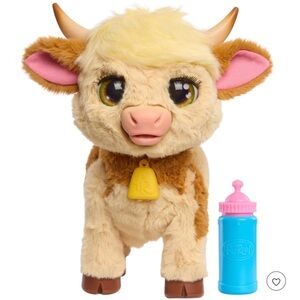 FurReal Maggie The Feed & Follow Cow, 11 Inch Interactive Highland Mini Cow